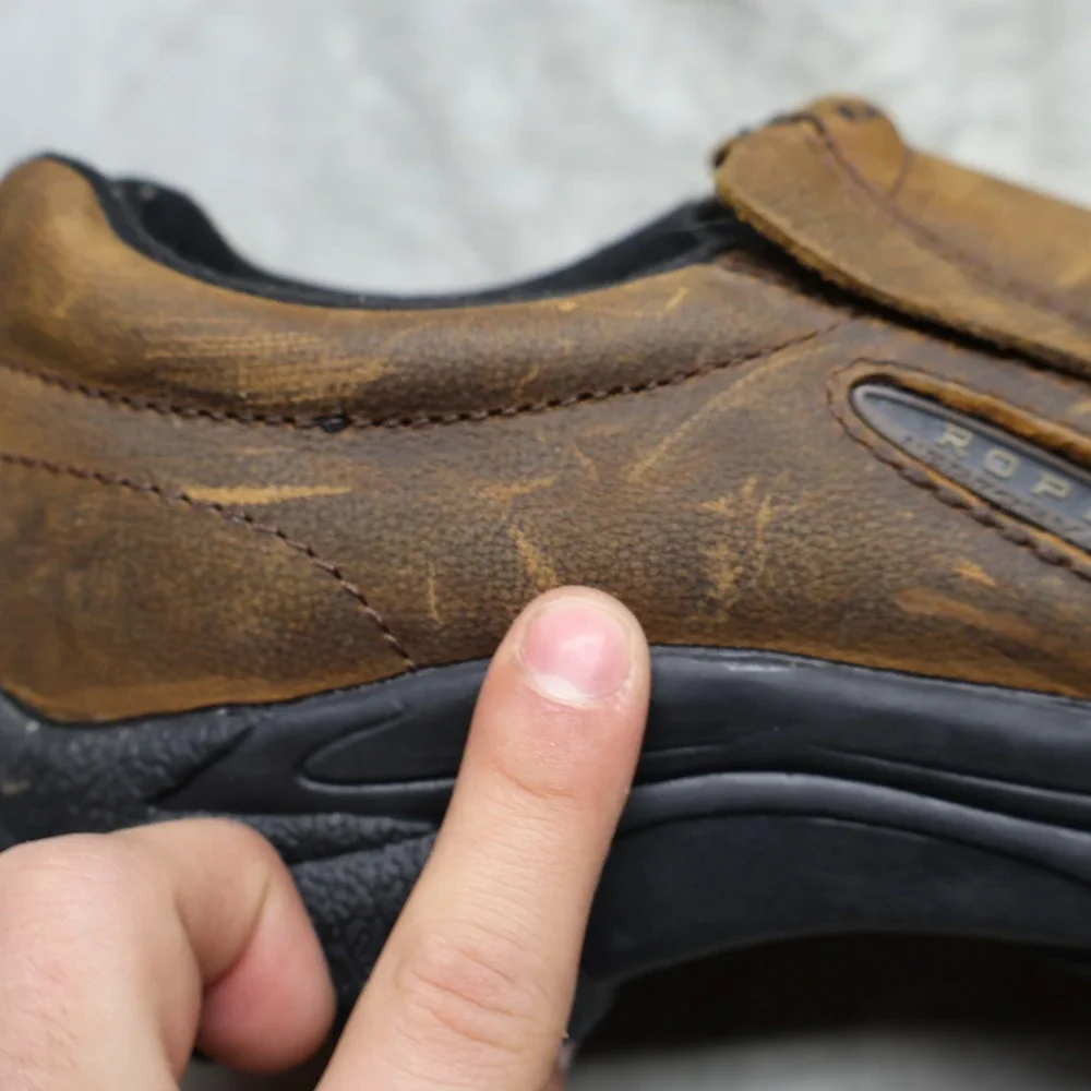 Roper Mens 9.5 Slip On‎ Shoes Brown Performance Sports Leather Rugged Casual